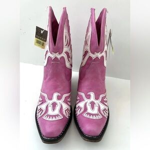 ROPER Amelia Vintage Western Snip Toe Pink Booties NIB Size 7
